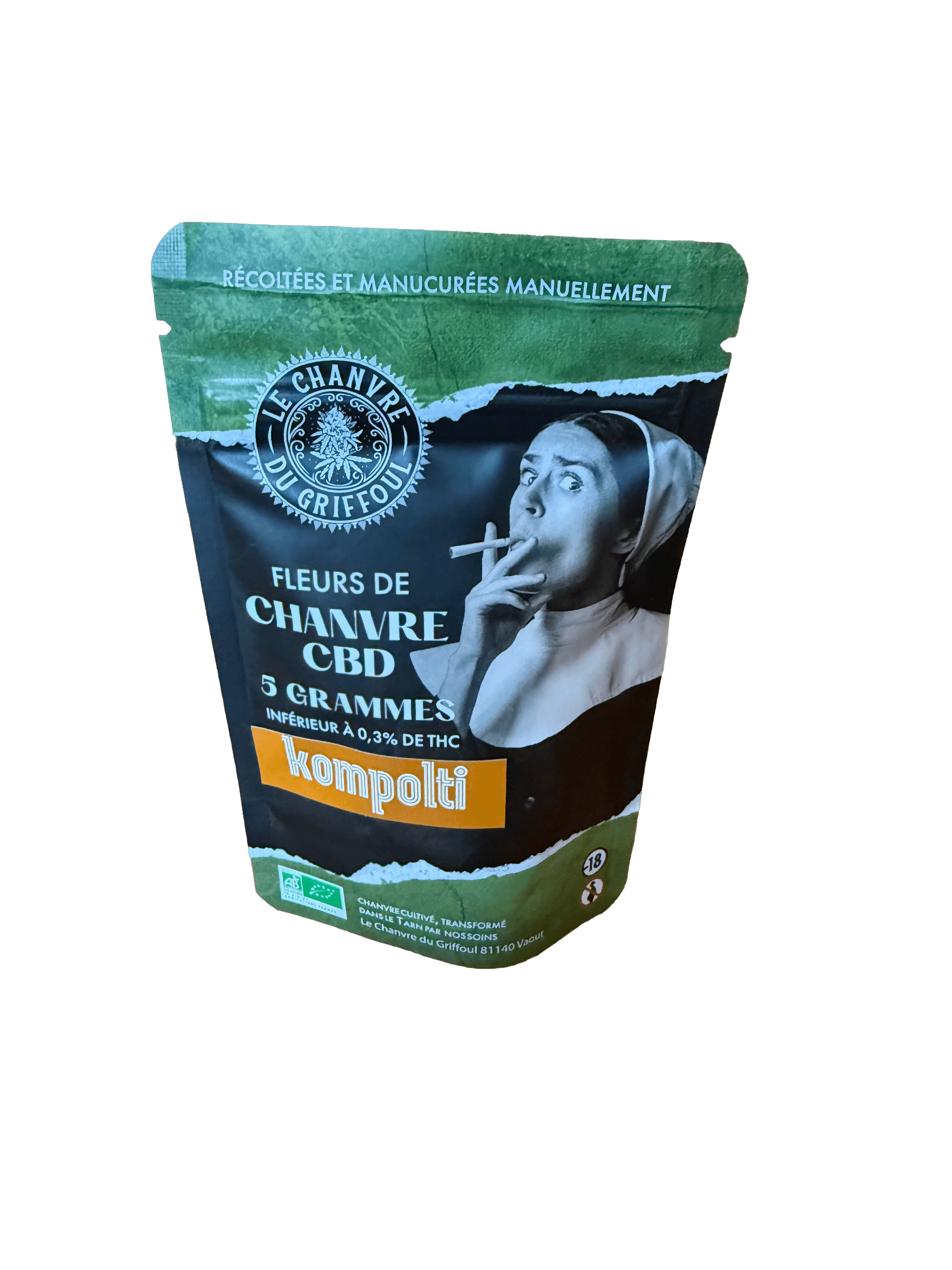 Fleur CBD Kompolti en 5g — fleur CBD outdoor française Moody Shop, ~6%