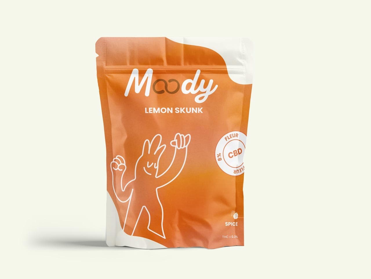 Packaging Fleur CBD Lemon Skunk Moody Shop — fleur CBD sativa pour matin dynamique et productif