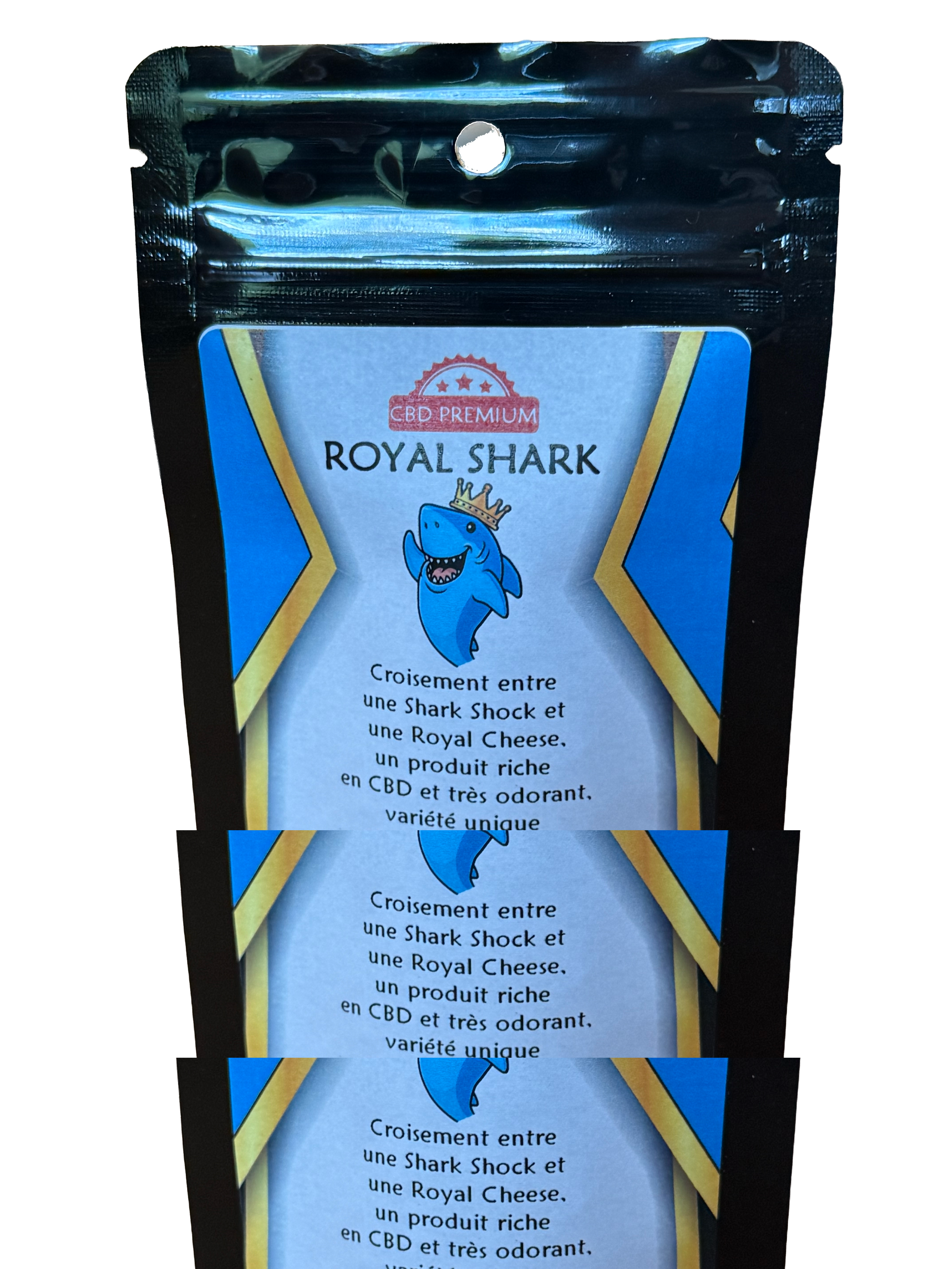 Fleur CBD Royal Shark — 4g Moody Shop — fleur CBD indica indoor française ~18% pour rituel du soir et sommeil profond